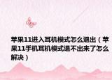 苹果11进入耳机模式怎么退出（苹果11手机耳机模式退不出来了怎么解决）