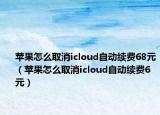 苹果怎么取消icloud自动续费68元（苹果怎么取消icloud自动续费6元）