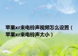 苹果xr来电铃声视频怎么设置（苹果xr来电铃声太小）