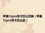 苹果11pro双卡怎么切换（苹果11pro双卡怎么放）