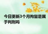 今日更新3个月拘留是属于判刑吗