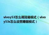 vivoy53怎么调简易模式（vivoy53s怎么设置睡眠模式）
