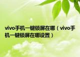 vivo手机一键锁屏在哪（vivo手机一键锁屏在哪设置）