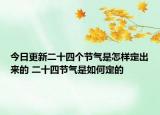 今日更新二十四个节气是怎样定出来的 二十四节气是如何定的
