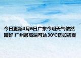 今日更新4月6日广东今明天气依然晴好 广州最高温可达30℃恍如初夏