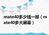 mate40多少钱一部（mate40多大屏幕）