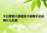 今日更新大额信用卡逾期不还会有什么后果