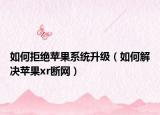 如何拒绝苹果系统升级（如何解决苹果xr断网）