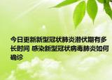 今日更新新型冠状肺炎潜伏期有多长时间 感染新型冠状病毒肺炎如何确诊