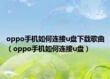 oppo手机如何连接u盘下载歌曲（oppo手机如何连接u盘）