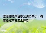 微信播报声音怎么调节大小（微信播报声音怎么开启）