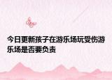 今日更新孩子在游乐场玩受伤游乐场是否要负责