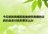今日更新离婚后拒绝按照离婚协议的约定支付抚养费怎么办