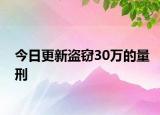 今日更新盗窃30万的量刑
