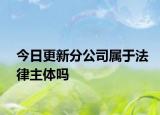 今日更新分公司属于法律主体吗