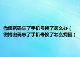 微博密码忘了手机号换了怎么办（微博密码忘了手机号换了怎么找回）