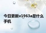 今日更新v1963a是什么手机