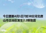 今日更新4月1日7时38分河北唐山市古冶区发生2.2级地震
