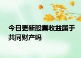 今日更新股票收益属于共同财产吗