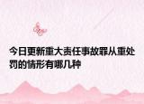 今日更新重大责任事故罪从重处罚的情形有哪几种