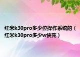 红米k30pro多少位操作系统的（红米k30pro多少w快充）