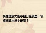 快捷键放大缩小窗口在哪里（快捷键放大缩小是哪个）