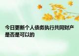 今日更新个人债务执行共同财产是否是可以的