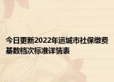 今日更新2022年运城市社保缴费基数档次标准详情表