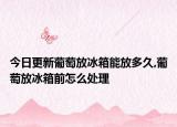 今日更新葡萄放冰箱能放多久,葡萄放冰箱前怎么处理