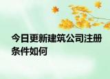 今日更新建筑公司注册条件如何