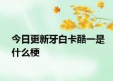 今日更新牙白卡酷一是什么梗