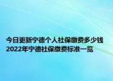 今日更新宁德个人社保缴费多少钱 2022年宁德社保缴费标准一览