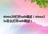 vivox20打开usb调试（vivox21s怎么打开usb调试）
