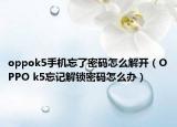 oppok5手机忘了密码怎么解开（OPPO k5忘记解锁密码怎么办）