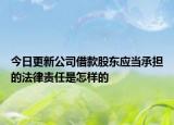 今日更新公司借款股东应当承担的法律责任是怎样的