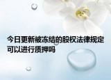 今日更新被冻结的股权法律规定可以进行质押吗