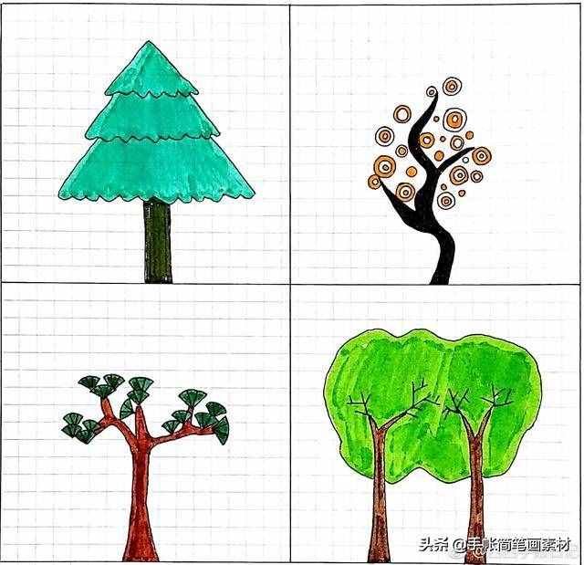 小树简笔画，简单易学