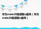 华为mate20能读取u盘吗（华为mate20能读取u盘吗）
