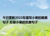 今日更新2022年描写小寒的唯美句子 形容小寒的优美句子