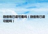 微信有已读可看吗（微信有已读功能吗）