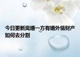 今日更新离婚一方有婚外情财产如何去分割