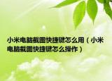 小米电脑截图快捷键怎么用（小米电脑截图快捷键怎么操作）