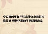 今日最新更新孕妇吃什么水果好对胎儿好 根据孕期的不同阶段选择