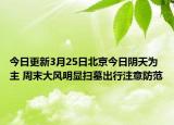 今日更新3月25日北京今日阴天为主 周末大风明显扫墓出行注意防范