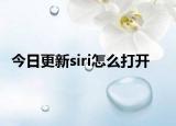 今日更新siri怎么打开