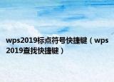 wps2019标点符号快捷键（wps2019查找快捷键）