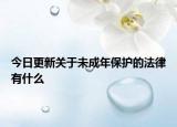 今日更新关于未成年保护的法律有什么
