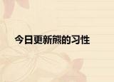 今日更新熊的习性