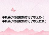 手机丢了微信密码忘记了怎么办（手机丢了微信密码忘记了怎么登录）