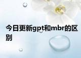 今日更新gpt和mbr的区别
